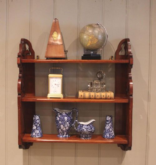 PAIR OF LATE 19TH CENTURY WALNUT WALL SHELVES - ADDITIONAL PHOTO 2