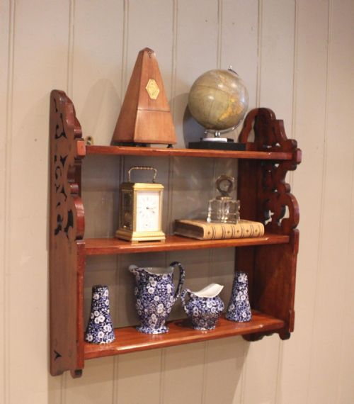 PAIR OF LATE 19TH CENTURY WALNUT WALL SHELVES - ADDITIONAL PHOTO 4
