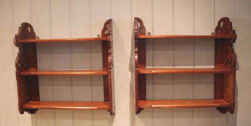 PAIR OF LATE 19TH CENTURY WALNUT WALL SHELVES - ADDITIONAL PHOTO 8
