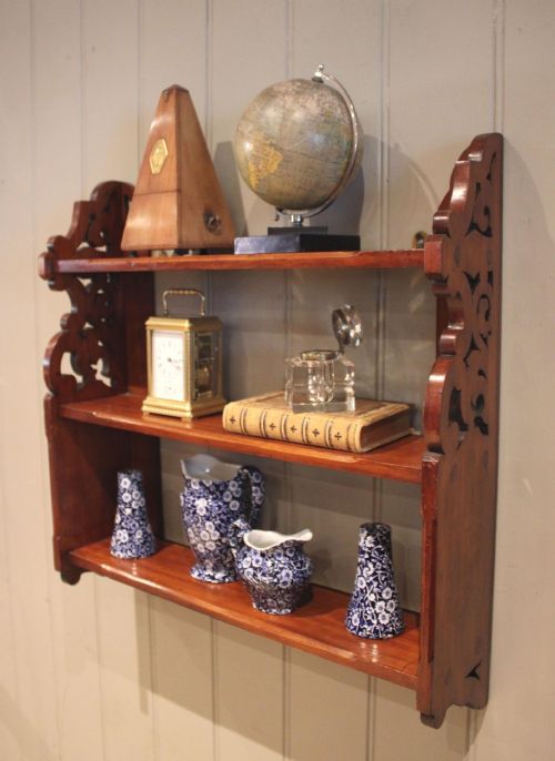 PAIR OF LATE 19TH CENTURY WALNUT WALL SHELVES - ADDITIONAL PHOTO 11