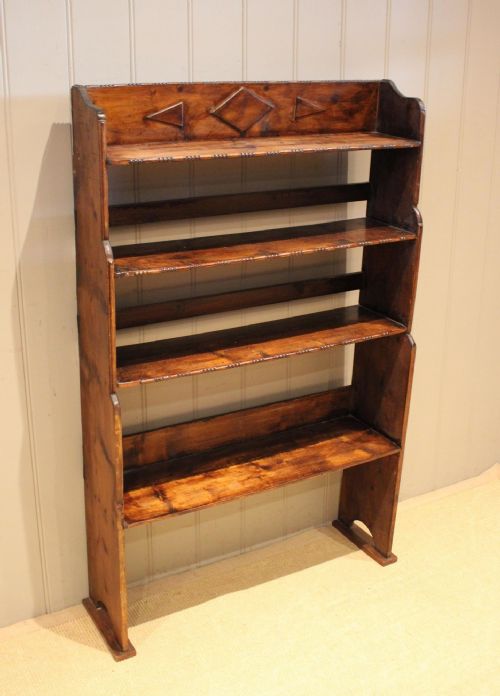 fig 1. Rustic Deal Wood Open Bookcase