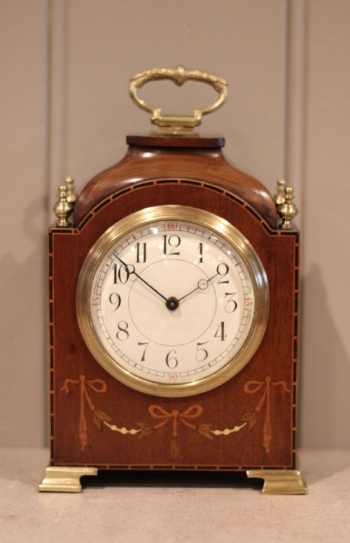 fig 1. Edwardian Mahogany & Inlay Timepiece Mantel Clock