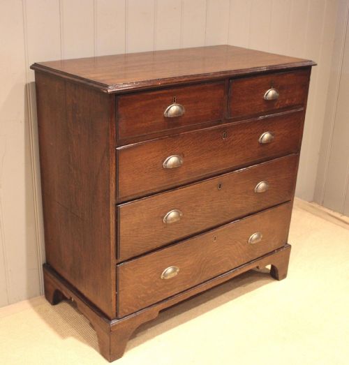 fig 1. Late Georgian Solid Oak Chest Of Drawers