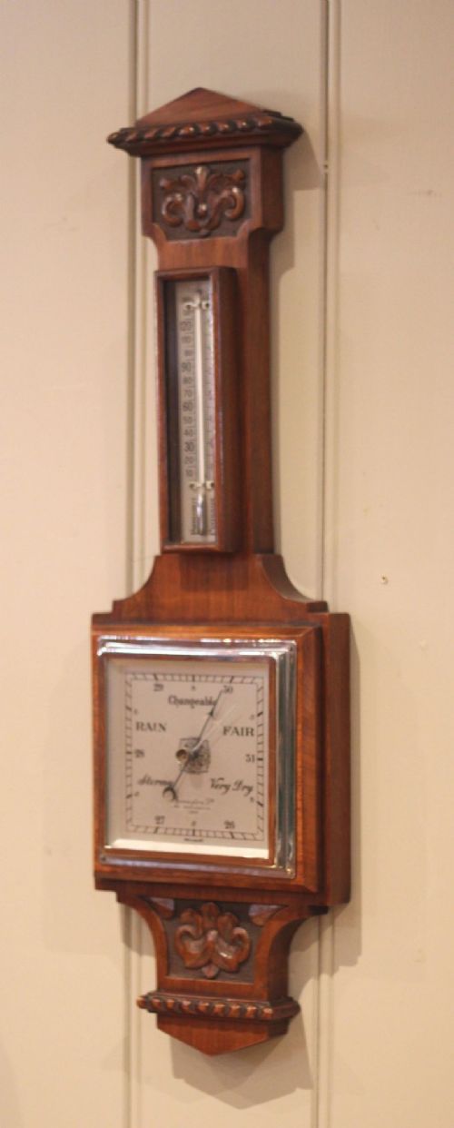 fig 1. Solid Walnut Aneroid Barometer