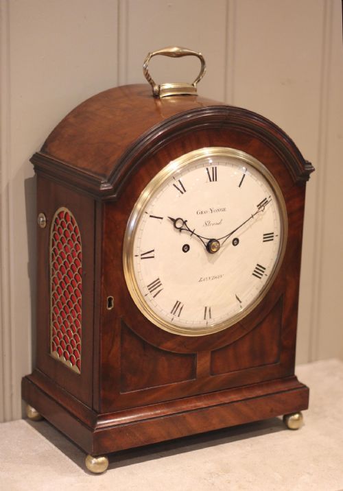 fig 1. Late Georgian Mahogany Arch Top Bracket Clock