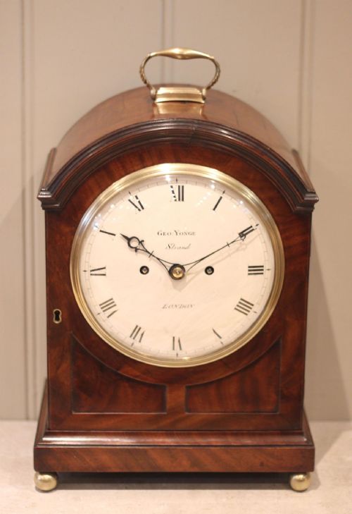 fig 2. Late Georgian Mahogany Arch Top Bracket Clock