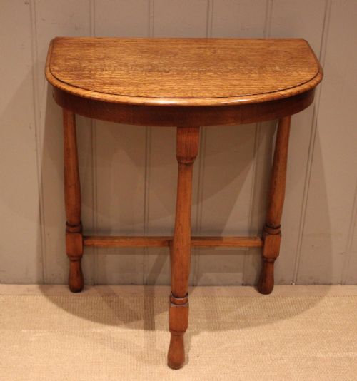 Golden Oak Demi Lune Side Table

