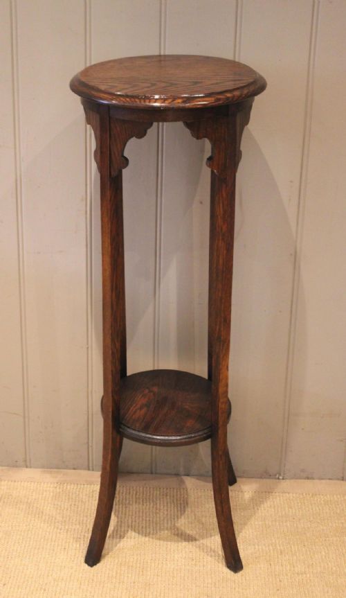 Solid Oak Jardiniere Stand
