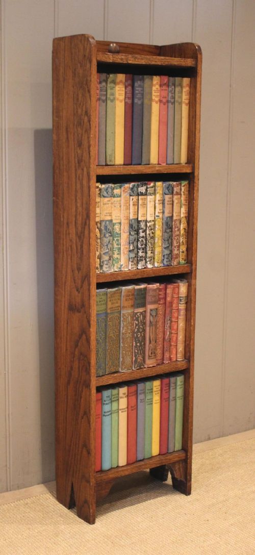 fig 1. Slim Golden Oak Open Bookcase