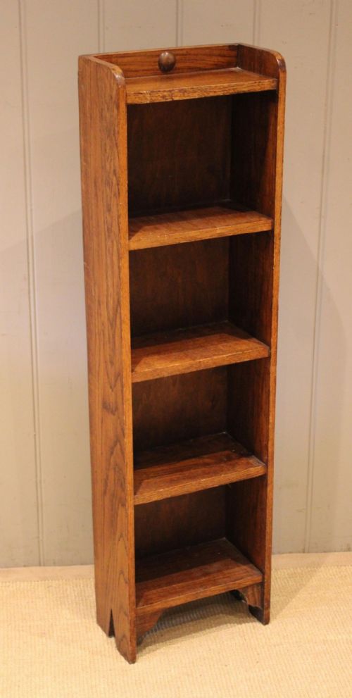 Slim Golden Oak Open Bookcase