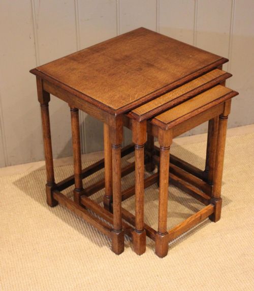 Oak Nest of Three Tables