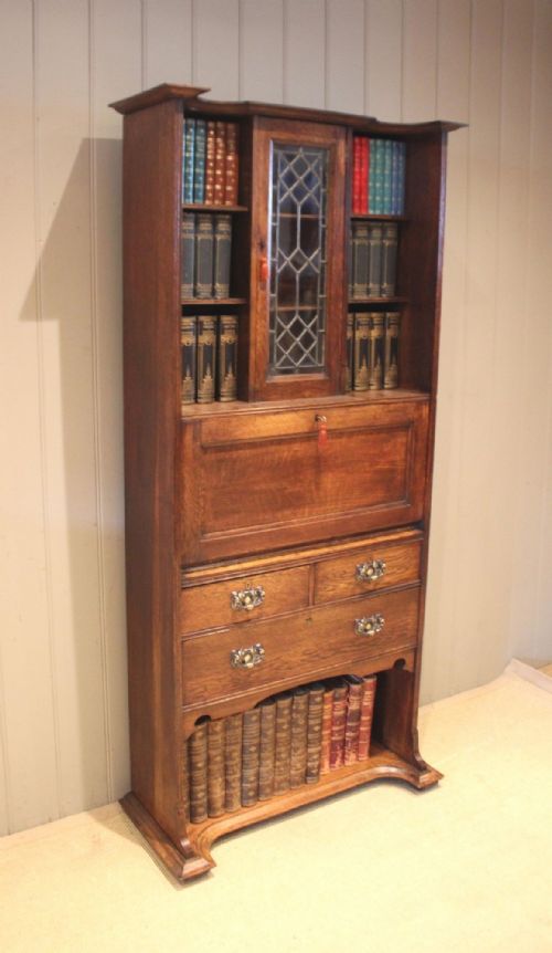 fig 1. Arts & Crafts Oak Bureau Bookcase