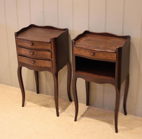 Pair of French Oak Bedside Cabinets