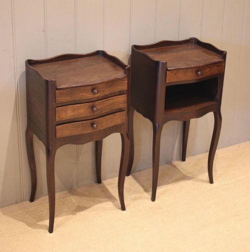 fig 1. Pair Of French Oak Bedside Cabinets