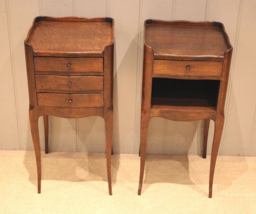 fig 1. Pair Of French Oak Bedside Cabinets
