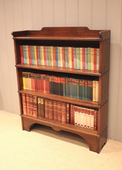 Three Tier Solid Oak Open Bookcase