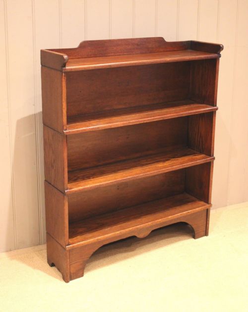 fig 1. Three Tier Solid Oak Open Bookcase