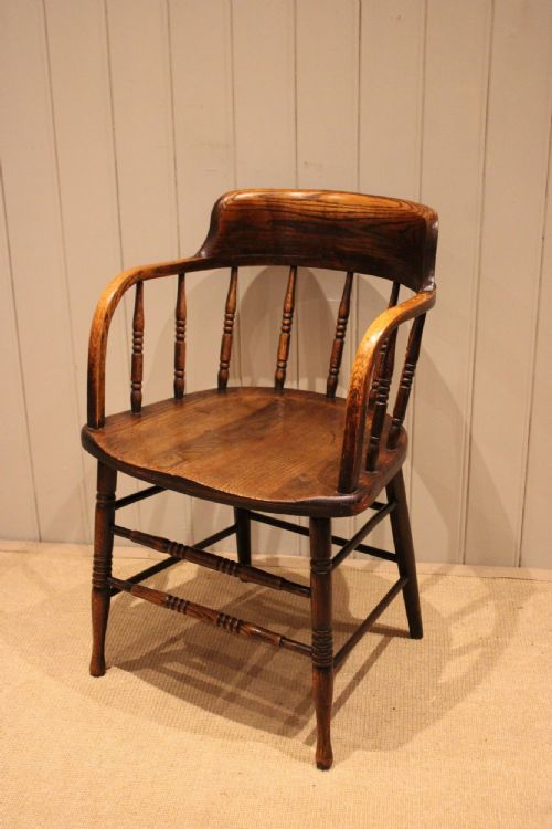 fig 1. Edwardian Beech & Elm Desk Chair