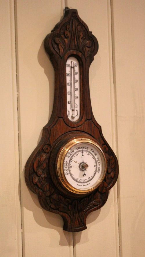 fig 1. Oak Carved Barometer