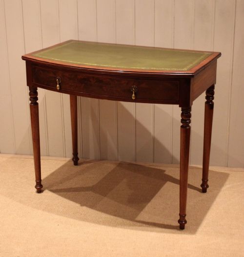 fig 1. Mahogany Bow Front Writing Desk