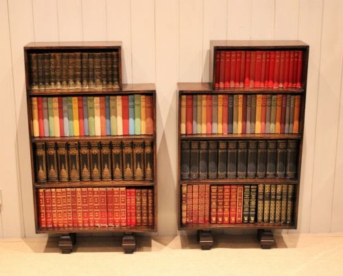 fig 1. Pair Of Art Deco Oak Open Bookcases