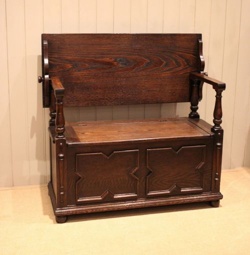 Solid Oak Monks Bench
