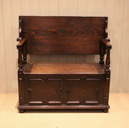 fig 1. Solid Oak Monks Bench