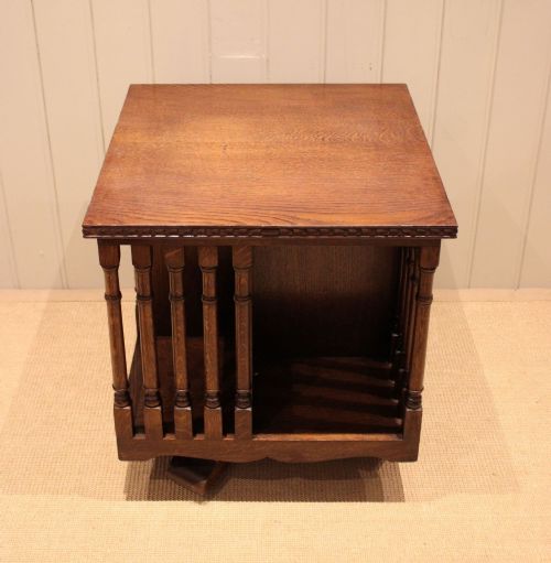 fig 1. Substantial Low Oak Revolving Bookcase