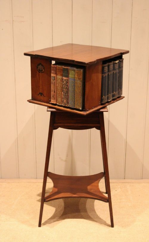 ART NOUVEAU MAHOGANY REVOLVING BOOKCASE - ADDITIONAL PHOTO 1