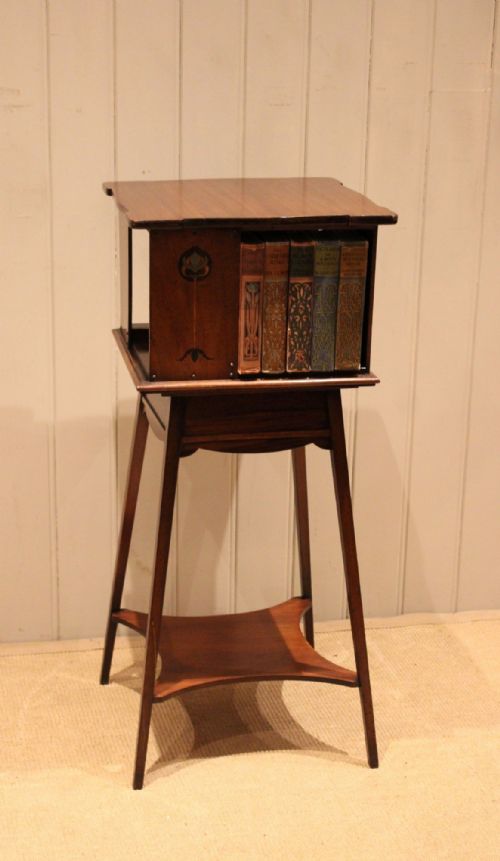 ART NOUVEAU MAHOGANY REVOLVING BOOKCASE - ADDITIONAL PHOTO 4