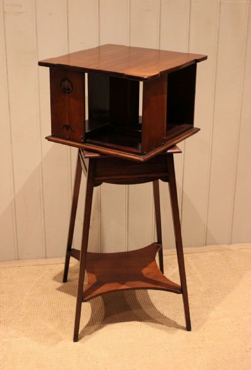 ART NOUVEAU MAHOGANY REVOLVING BOOKCASE - ADDITIONAL PHOTO 5
