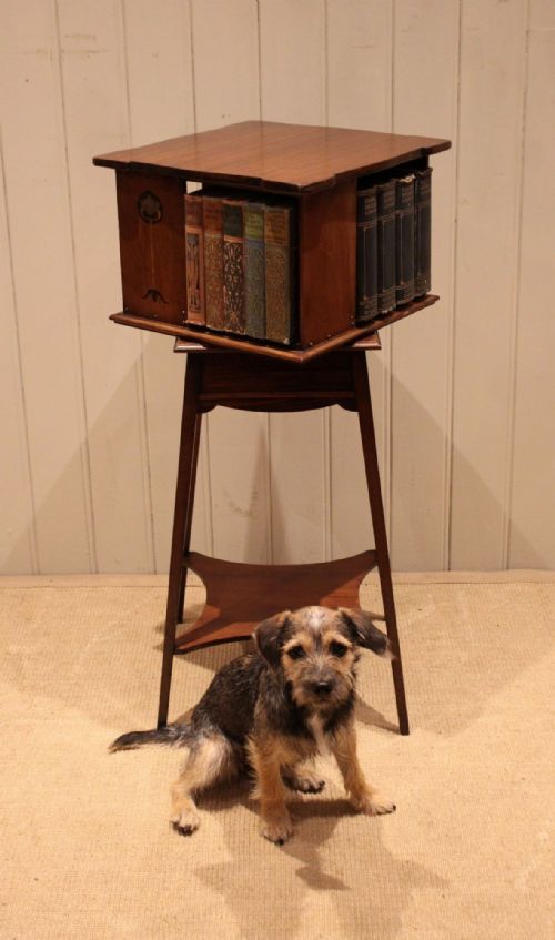 ART NOUVEAU MAHOGANY REVOLVING BOOKCASE - ADDITIONAL PHOTO 8