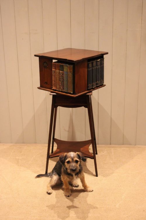 ART NOUVEAU MAHOGANY REVOLVING BOOKCASE - ADDITIONAL PHOTO 10