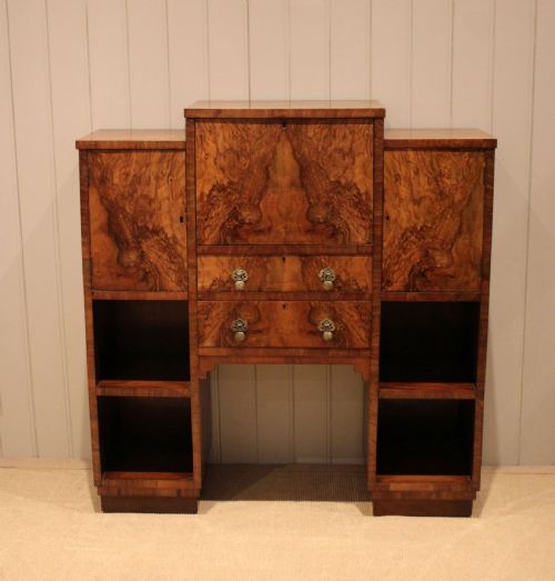 fig 1. Art Deco Figure Walnut Bureau Cabinet
