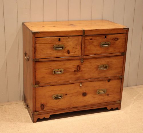 Late 19th Century Rustic Pine Campaign Chest