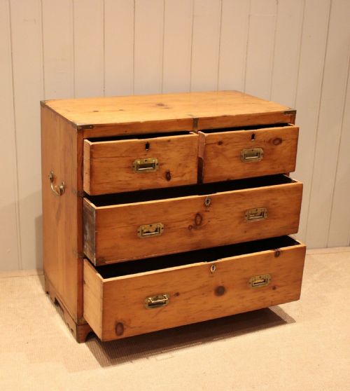 fig 1. Late 19th Century Rustic Pine Campaign Chest
