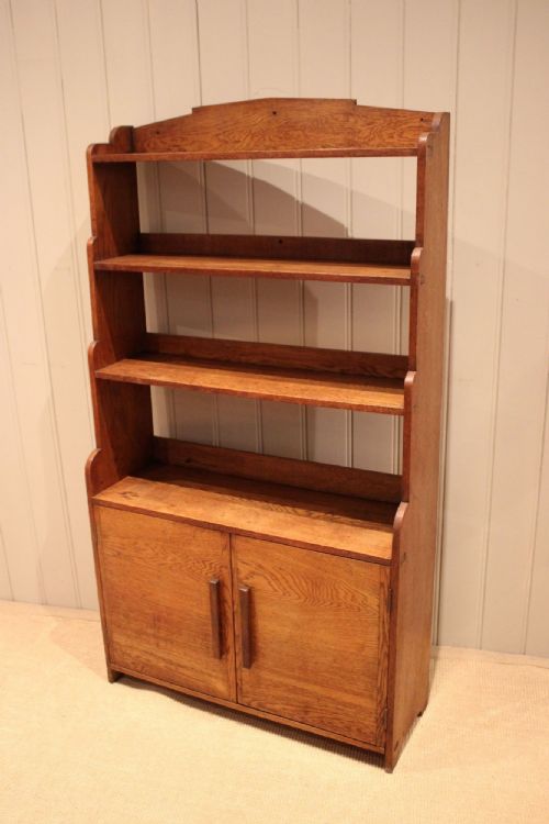 fig 1. Solid Oak Cabinet Bookcase