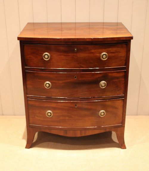 fig 1. George III Mahogany Bow Front Chest Of Drawers