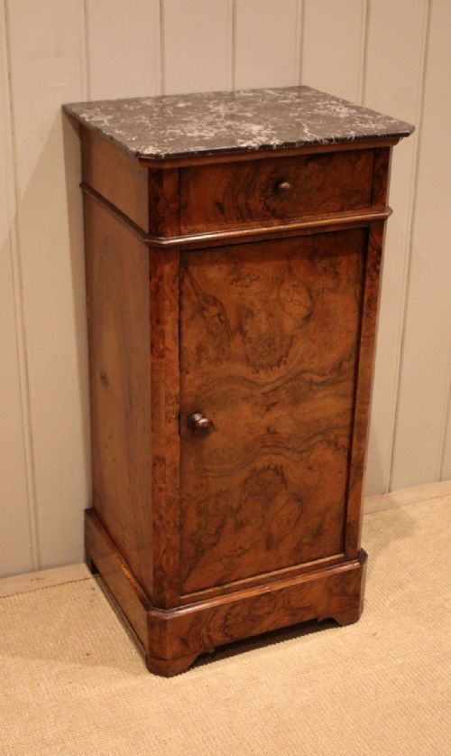 fig 1. French Walnut Marble Top Night Stand