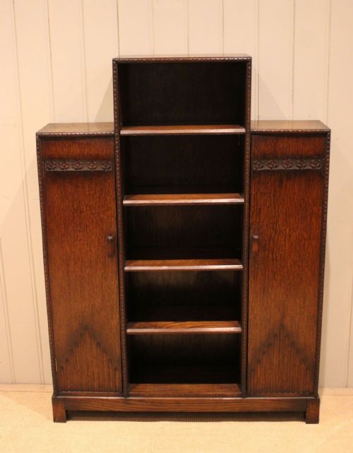 fig 1. Oak Art Deco Style Cabinet Bookcase