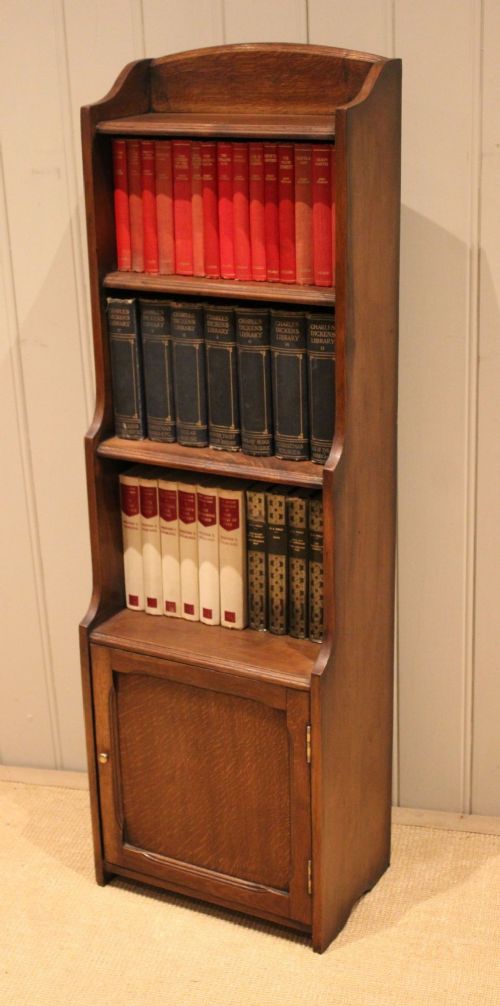 fig 1. Small Oak Open Cabinet Bookcase