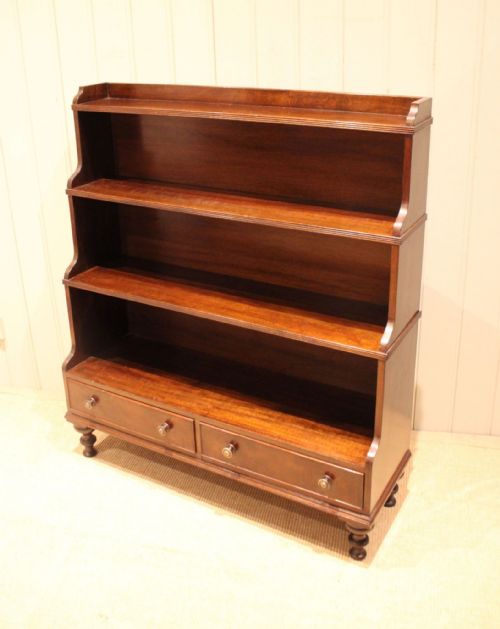 fig 1. Mahogany Waterfall Open Bookcase