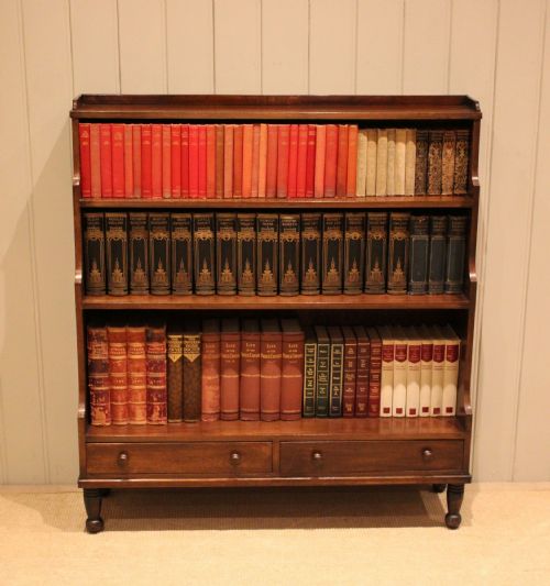 Regency Style Mahogany Waterfall Bookcase