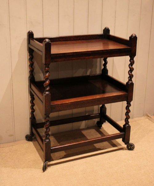 fig 1. Oak Two Tier Drinks Trolley