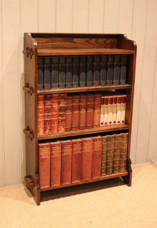 fig 1. Solid oak Pegged Open Bookcase