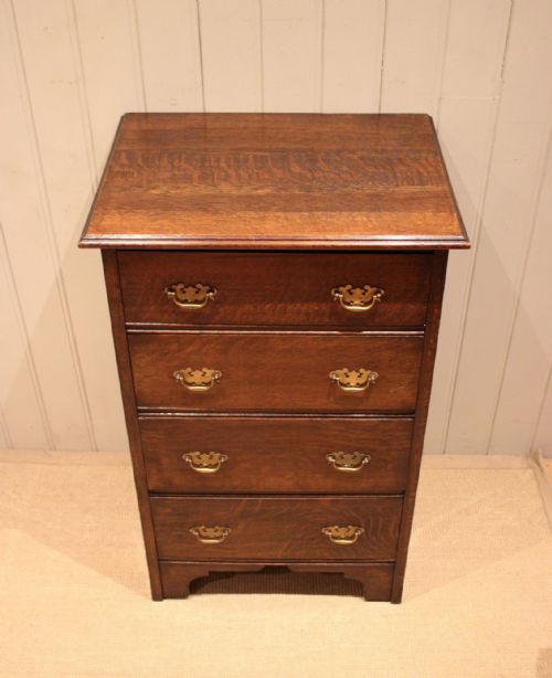 fig 1. Narrow Solid Oak Chest Of Drawers