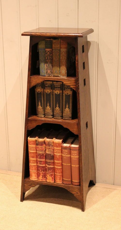 fig 1. Solid Oak Stylized Open Bookcase