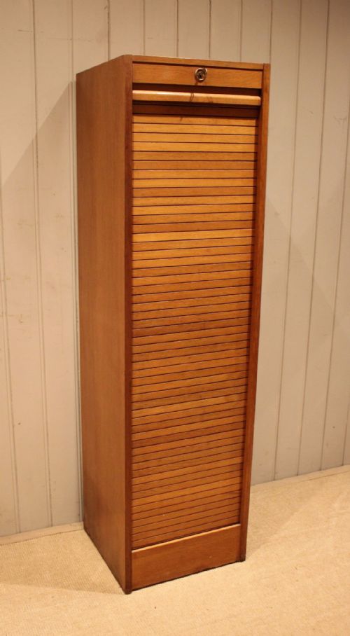 fig 1. French Oak Single Tambour Front Filing Cabinet