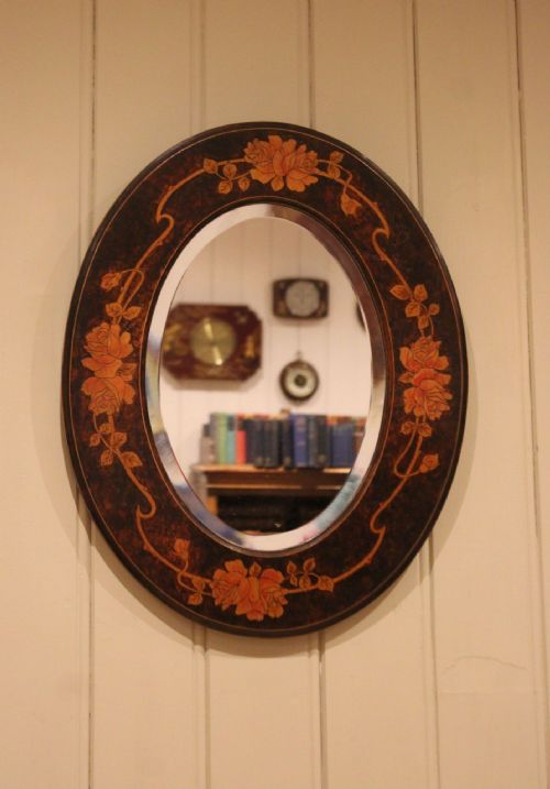 SMALL OVAL BEECH WOOD WALL MIRROR - ADDITIONAL PHOTO 1