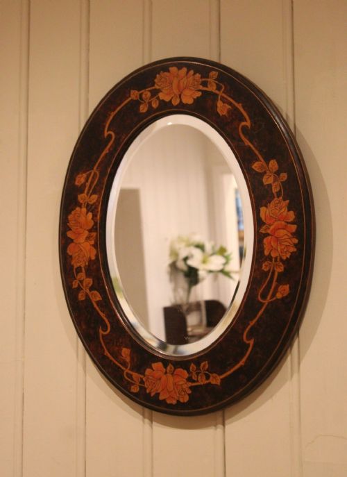 SMALL OVAL BEECH WOOD WALL MIRROR - ADDITIONAL PHOTO 2
